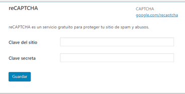 claves integracion recaptcha contact form 7