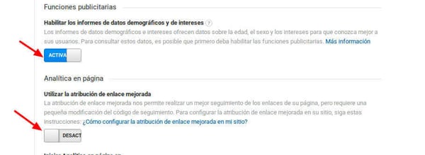 Habilitar datos demográficos e intereses Google Analytics