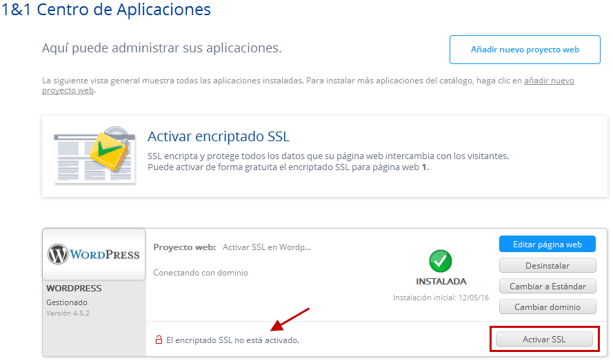 certificado ssl gratis en 1and1